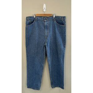 Levi’s 504 Vintage Leather Tag 46 X 30, Medium Wash Relaxed Fit  (45X30 Actual)